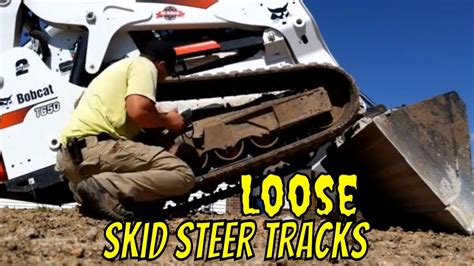 how to tighten skid steer tracks|skid steer track came off.